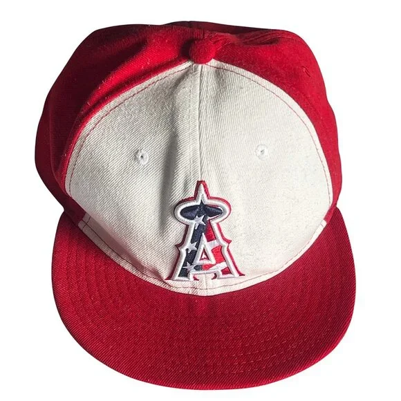 New Era 59fifty Los Angeles Angels Stars & Stripes July 4th On-Field Cap 7 1/4 - Picture 3 of 8